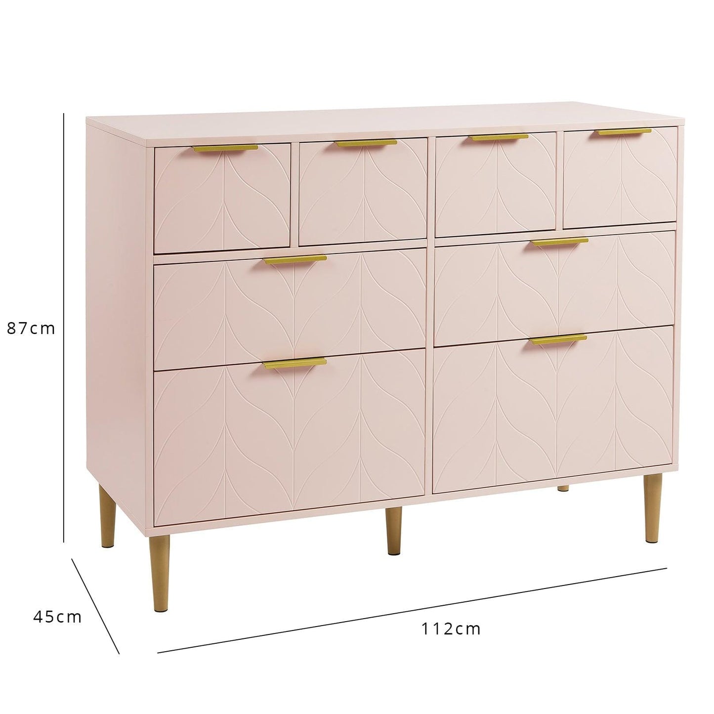 Gloria 3 Piece Bedroom Furniture Set - Blush Pink