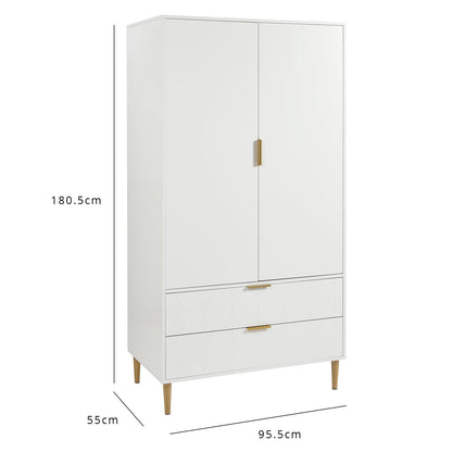 Gloria 4 Piece Bedroom Furniture Set - 4 Over 4 Chest of Drawers - White