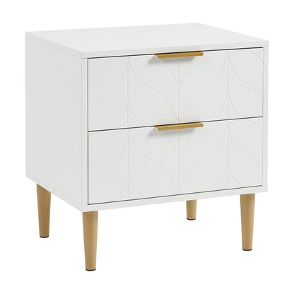Gloria bedside table - white and brass effect - Laura James