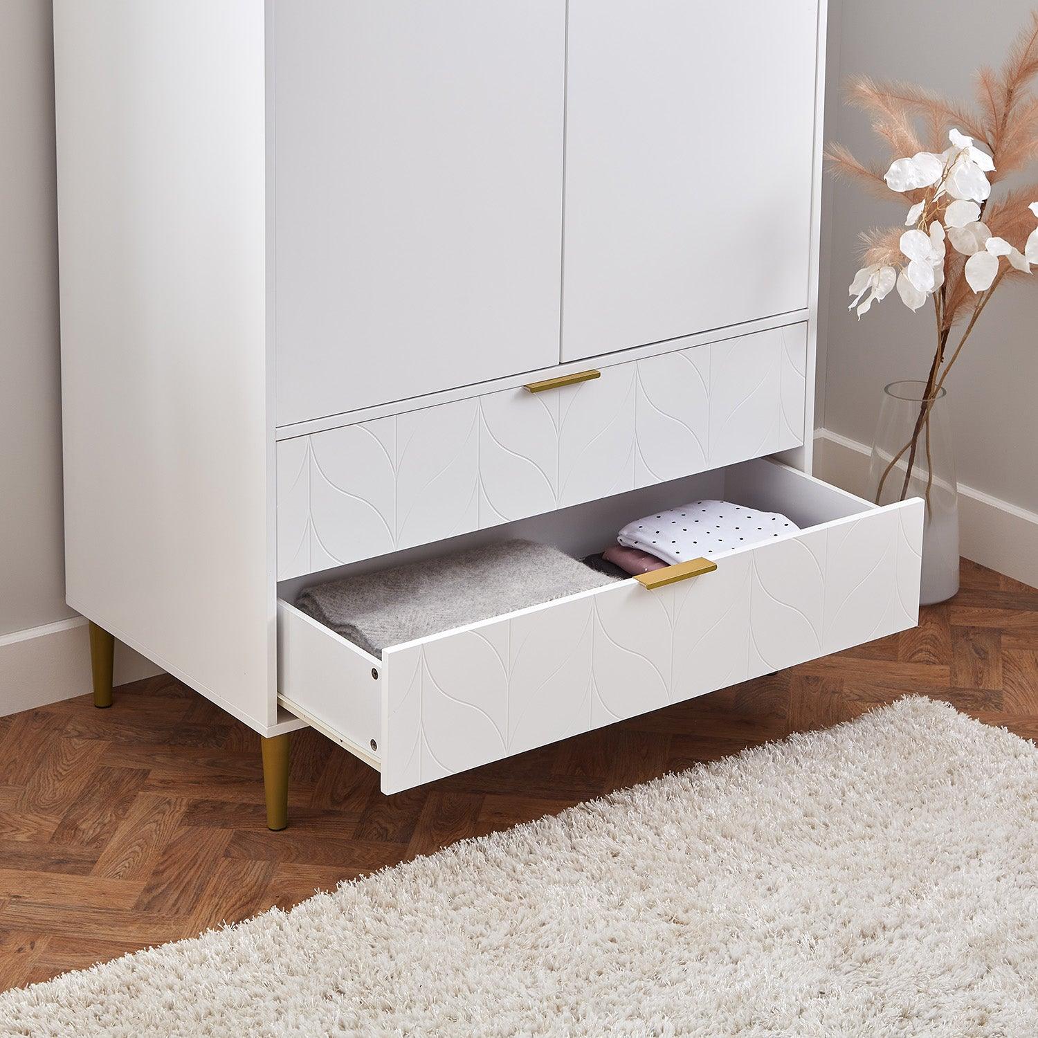 Gloria 2 Door Wardrobe - White - Laura James