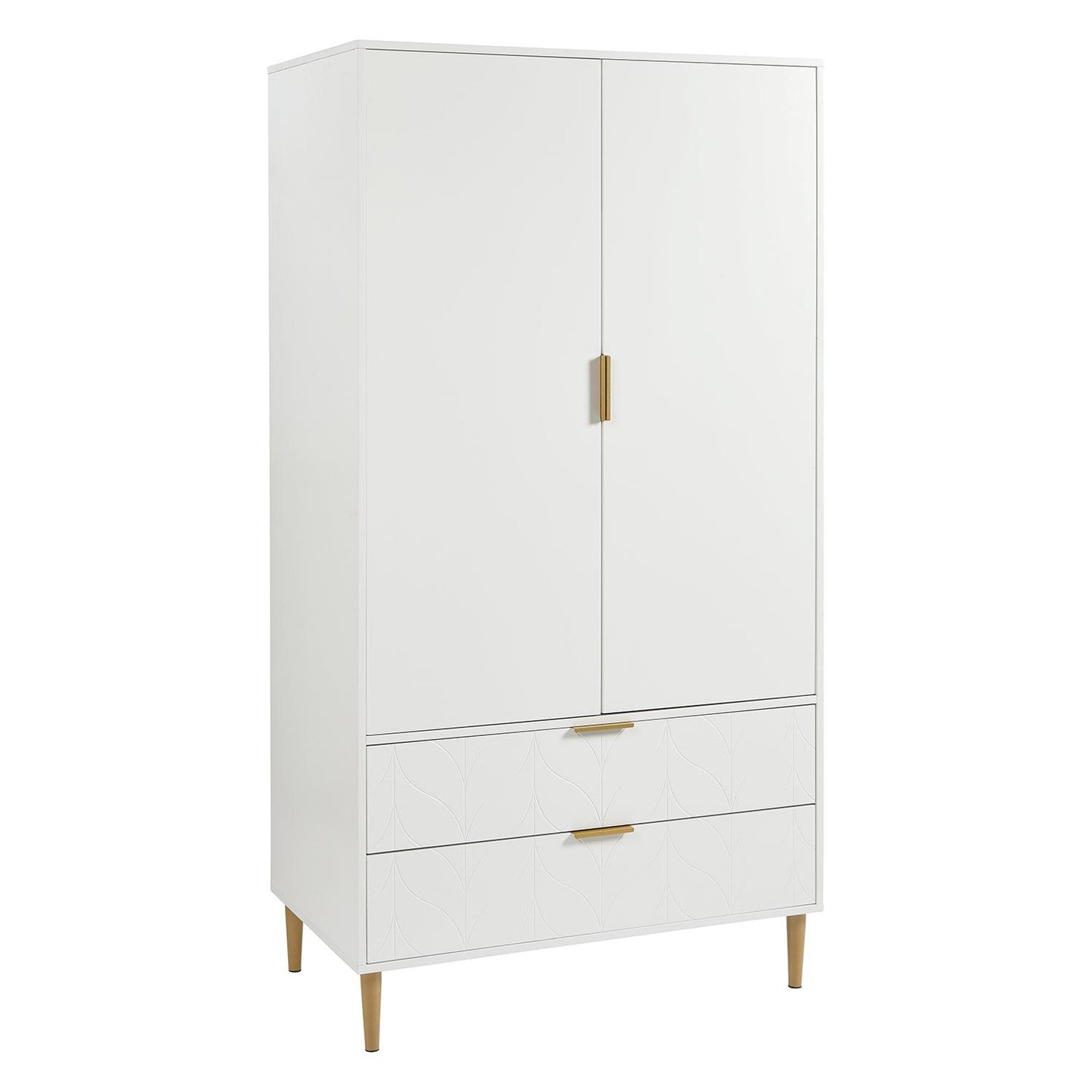 Gloria 2 Door Wardrobe - White - Laura James