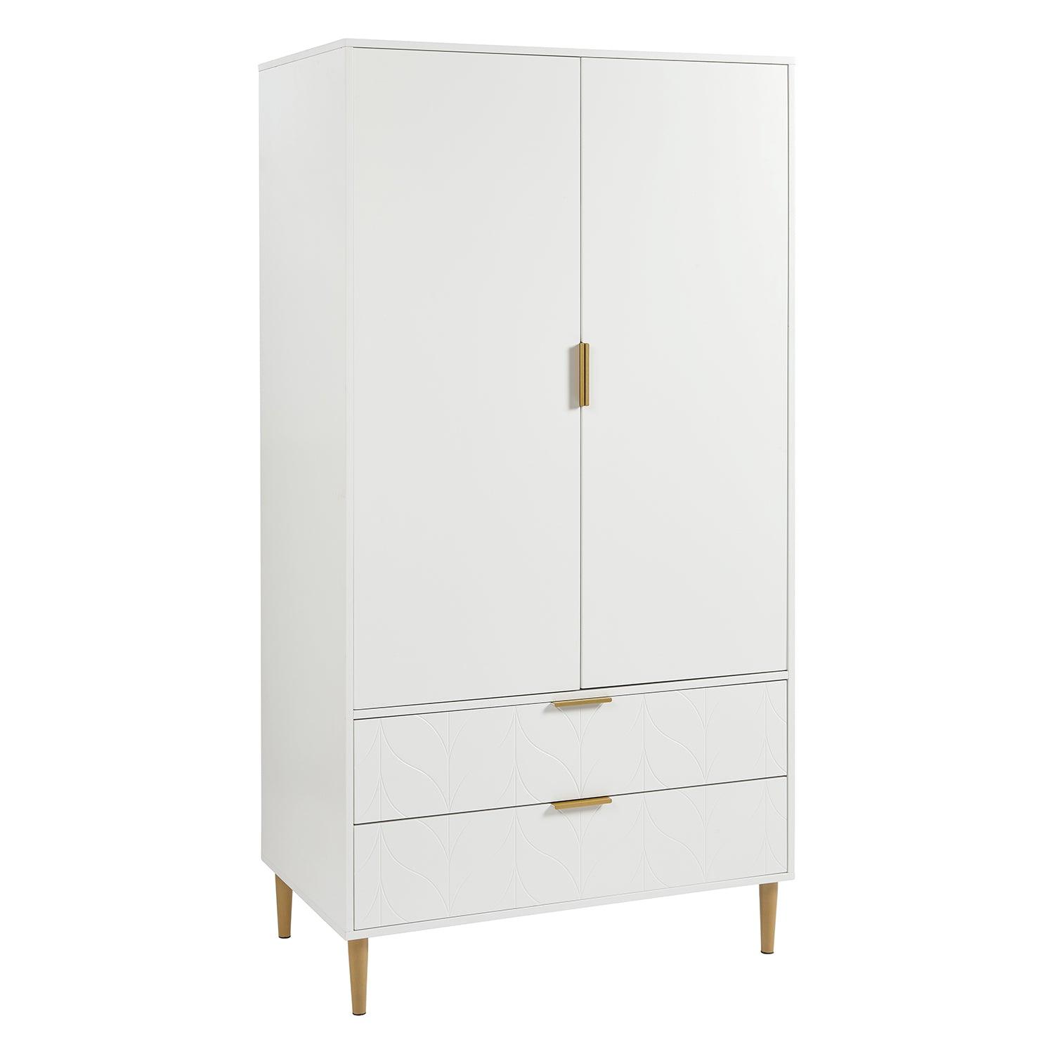 Gloria 2 Door Wardrobe - White - Laura James