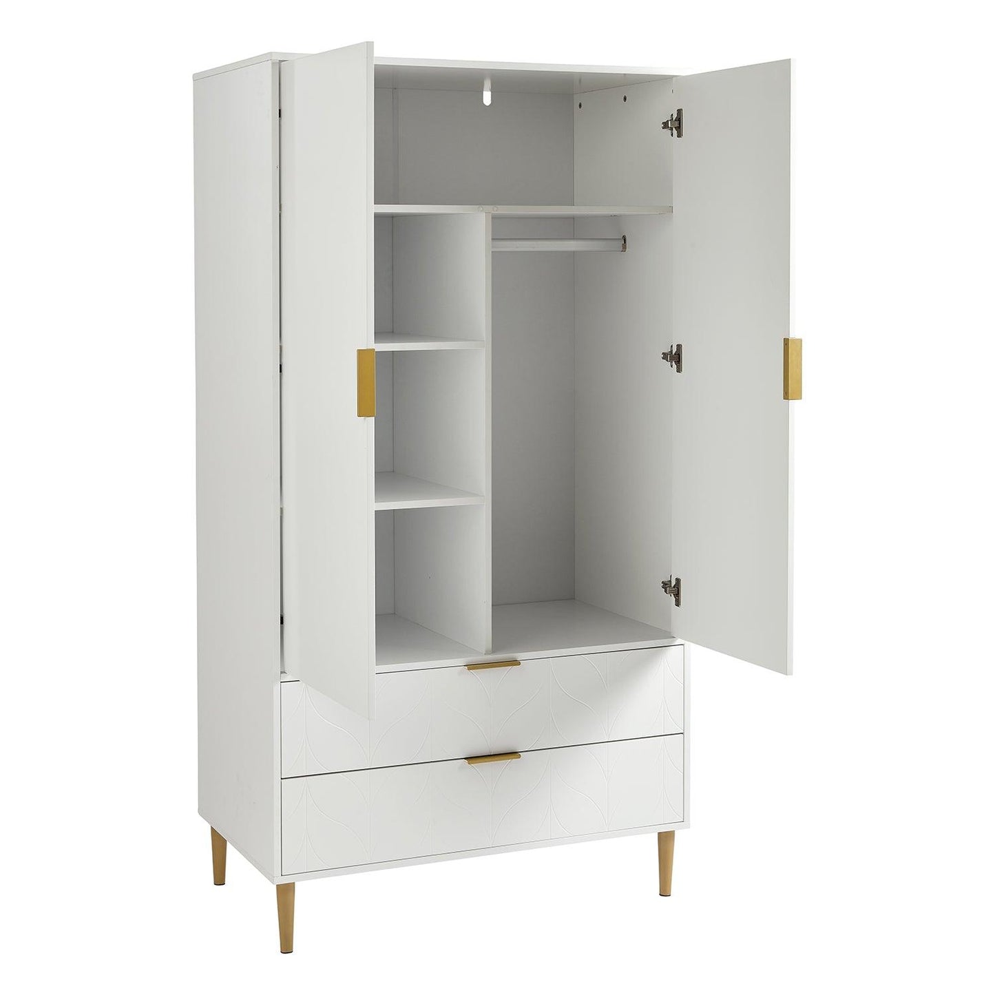 Gloria 2 Door Wardrobe - White - Laura James