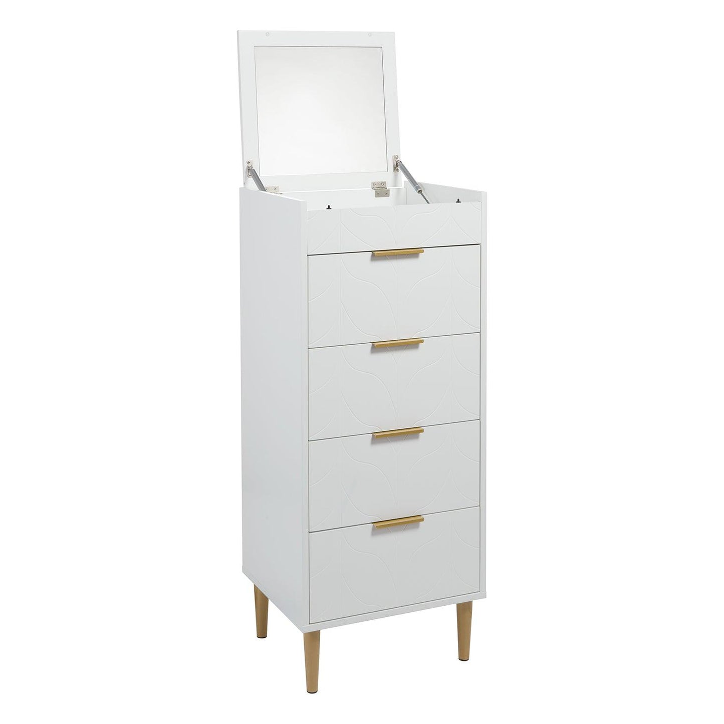 Gloria tallboy - white and brass effect - Laura James