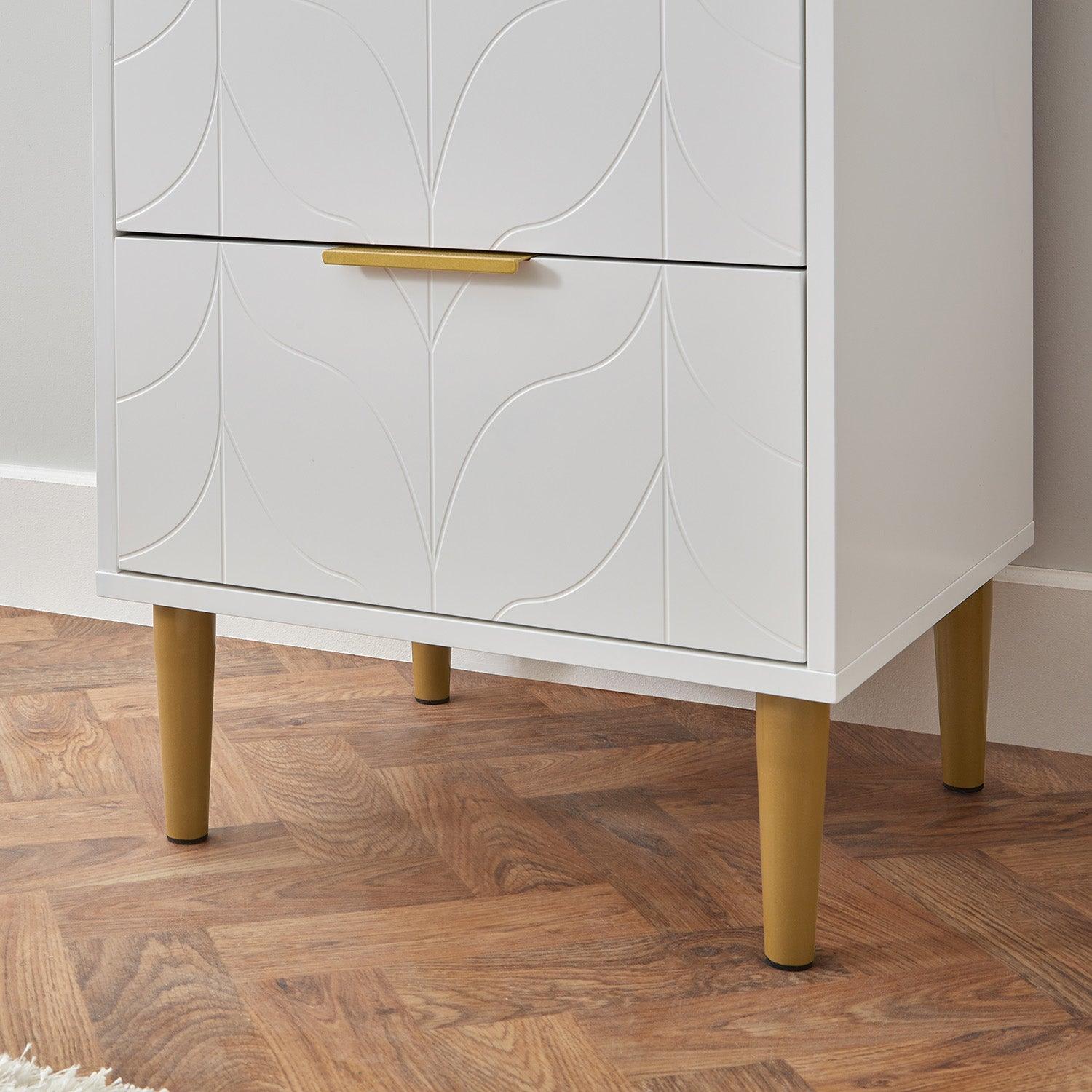 Gloria wardrobe and drawers set -3 drawer chest of drawers - white - Laura James