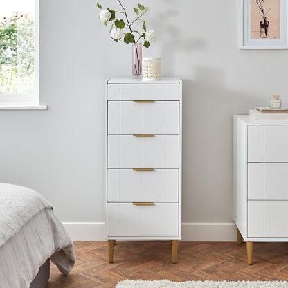 Gloria wardrobe and drawers set -3 drawer chest of drawers - white - Laura James
