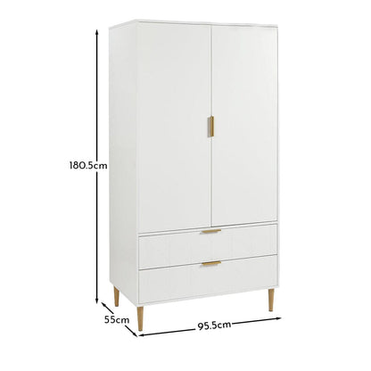 Gloria Double Wardrobe - White