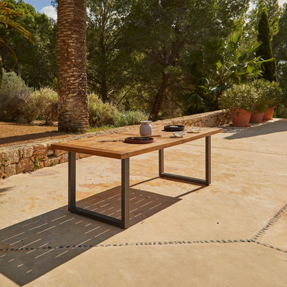 Hali 8 Seater Wooden Outdoor Dining Set with Hali Natural Chairs - 235cm