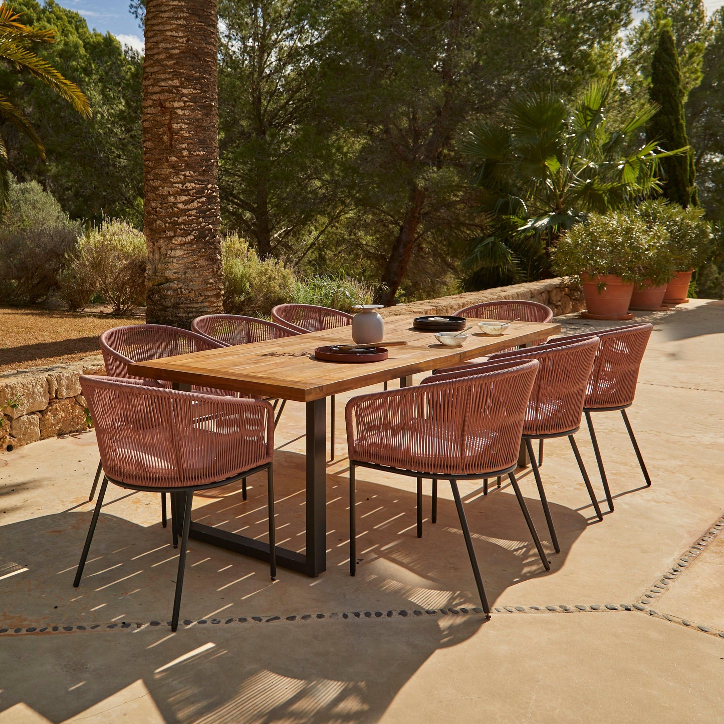 Hali 8 Seater Dining Set with Hali Pink Chairs - 235cm