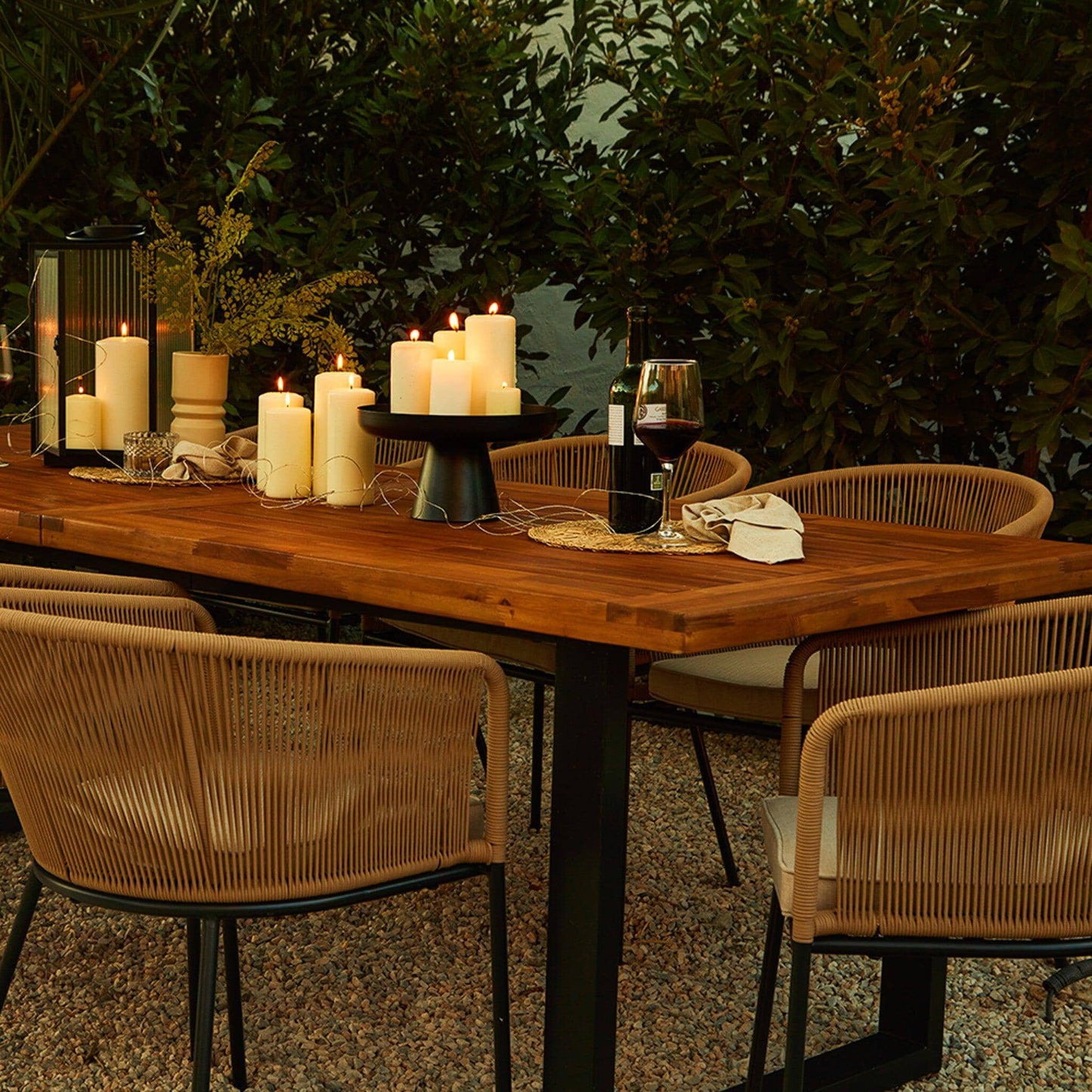 Hali 4 Seater Outdoor Dining Set with Hali Natural Chairs - 175cm