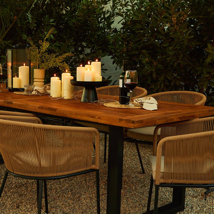 Hali 4 Seater Outdoor Dining Set with Hali Natural Chairs - 175cm