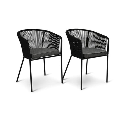 Hali 8 Seater Wooden Outdoor Dining Set with Hali Black Chairs - 235cm - Laura James
