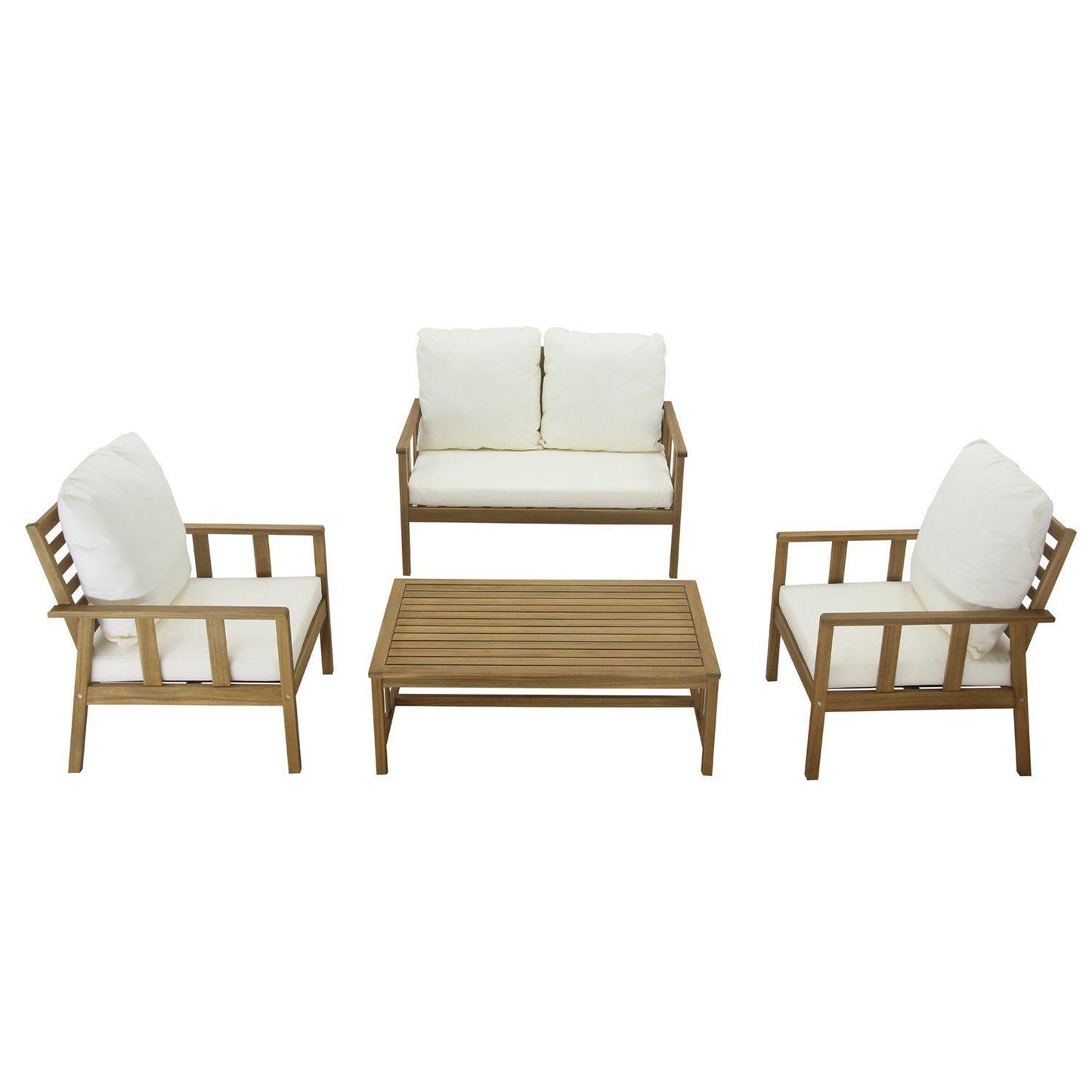 Harrelson garden sofa set – solid acacia wood – white - Laura James