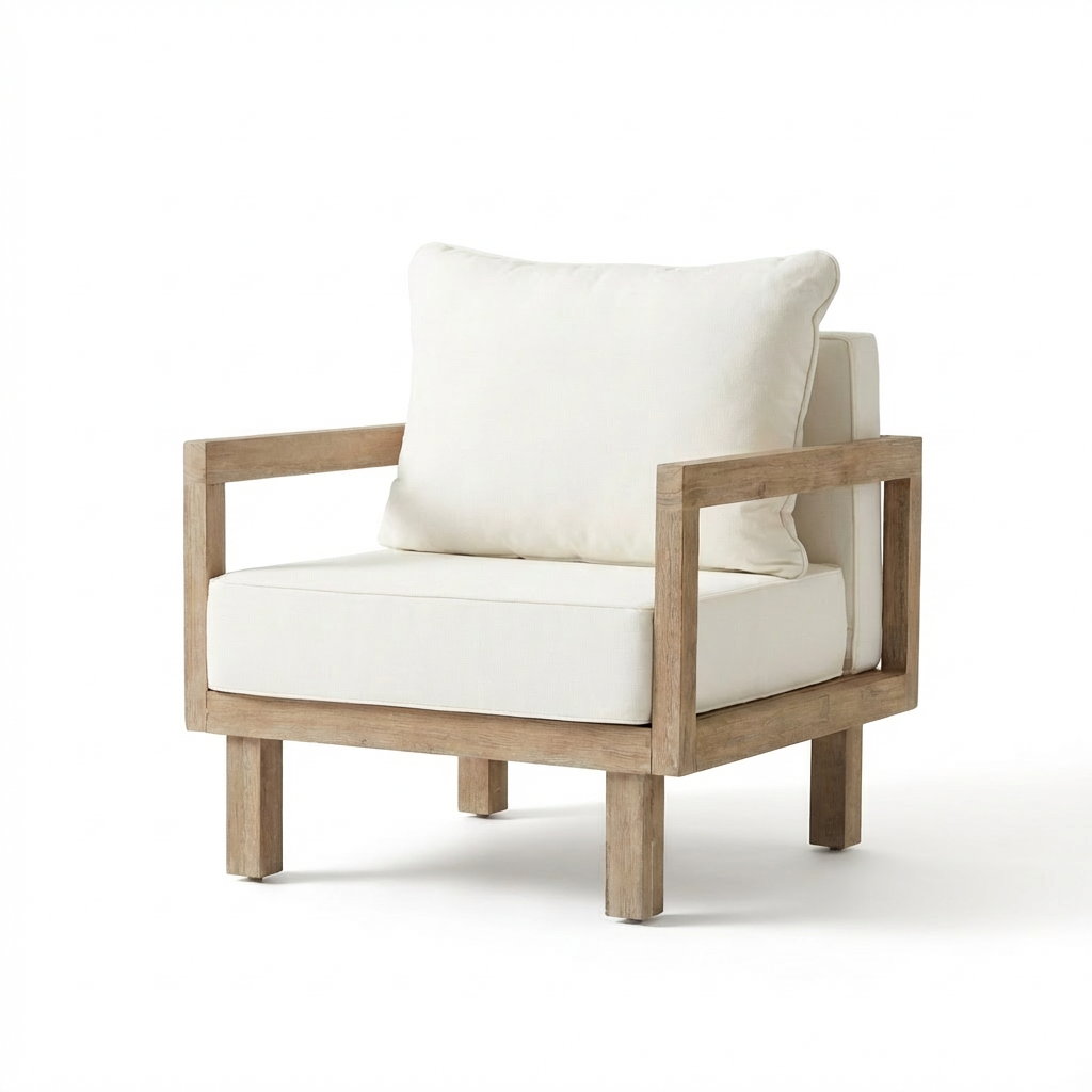 Akira Armchair, Brushed Light Acacia - Laura James