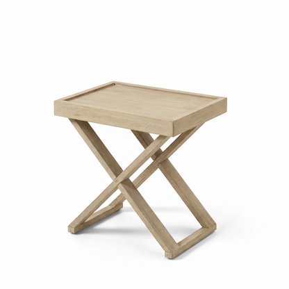 Akira Brushed Light Acacia Side Table - Laura James