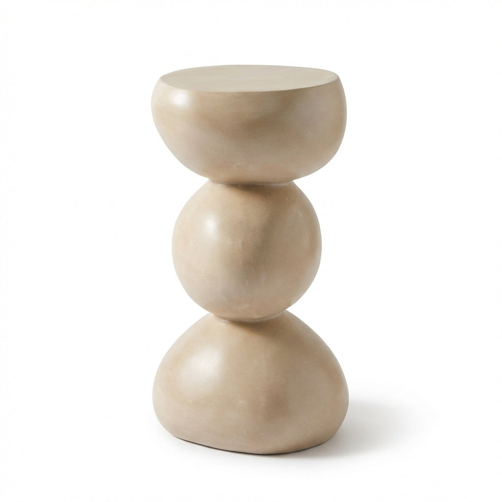 Alder Small Concrete Garden Side Table - Sand - Laura James