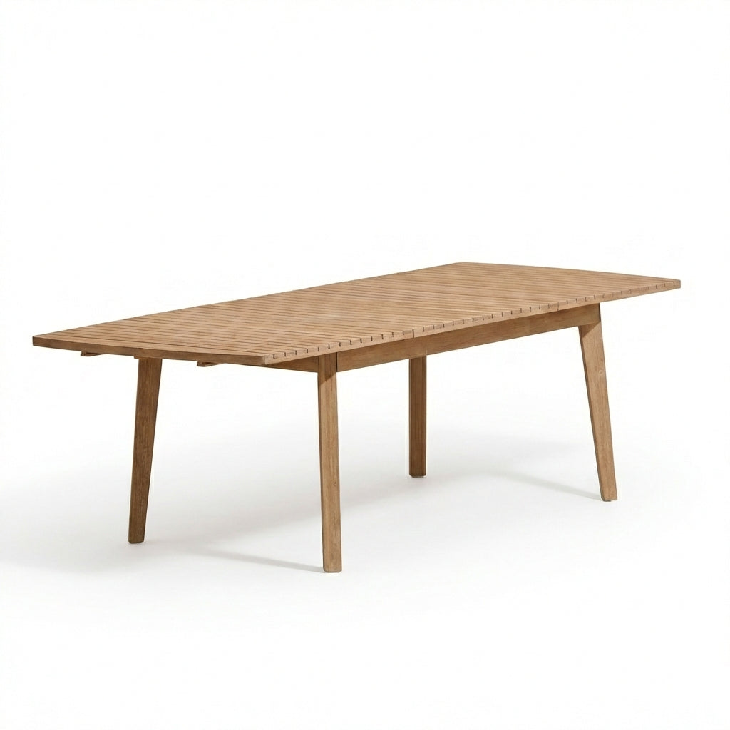 Saffron 8 Seater Extending Garden Dining Table - Brushed Light Acacia - Laura James