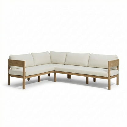 Imani 5 Seater Wooden Garden Corner Sofa with Coffee Table - Laura James