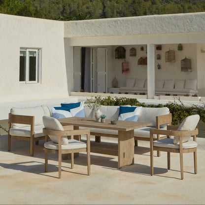 Imani 8 Seater Wooden Corner Sofa Set with Imani Dining Table & 2 Imani Dining Chairs