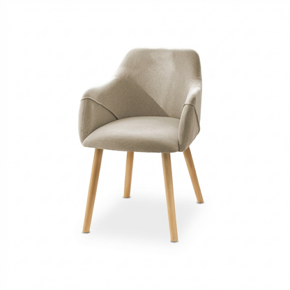 Freya Sand Armchairs - Set of 2 - Pale Oak Legs - Laura James