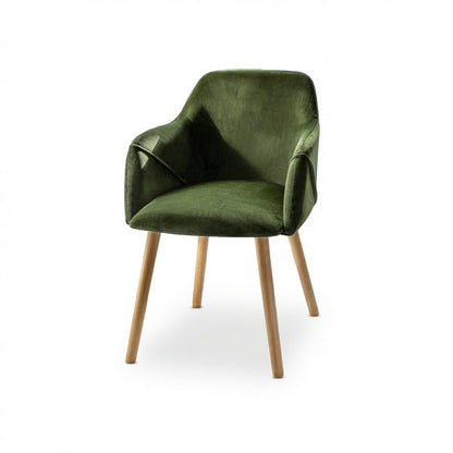 Freya Fern Green Armchairs - Set of 2 - Pale Oak Legs - Laura James