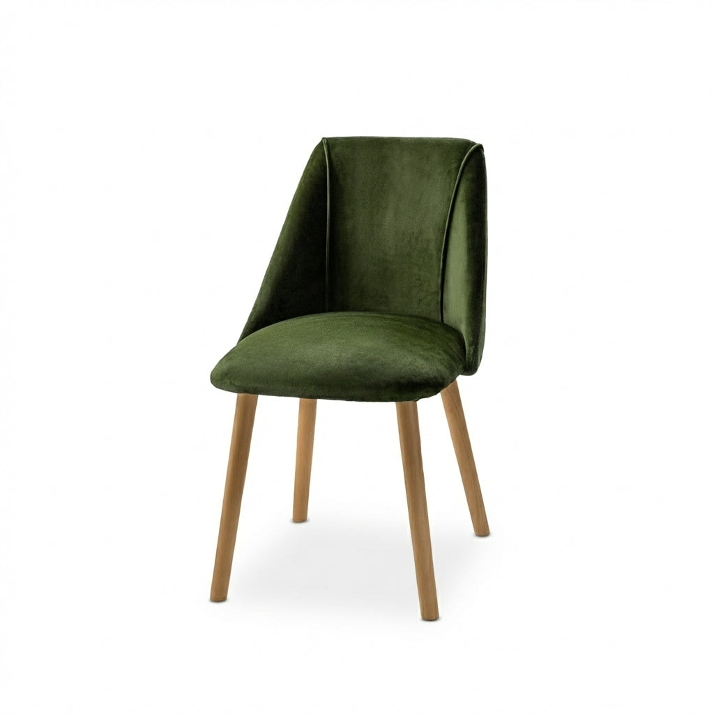 Freya Fern Green Dining Chairs - Set of 2 - Pale Oak Legs - Laura James