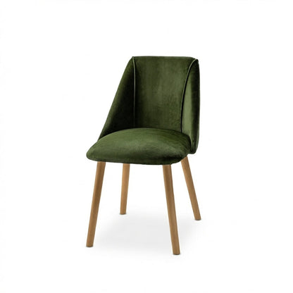 Freya Fern Green Dining Chairs - Set of 2 - Pale Oak Legs - Laura James