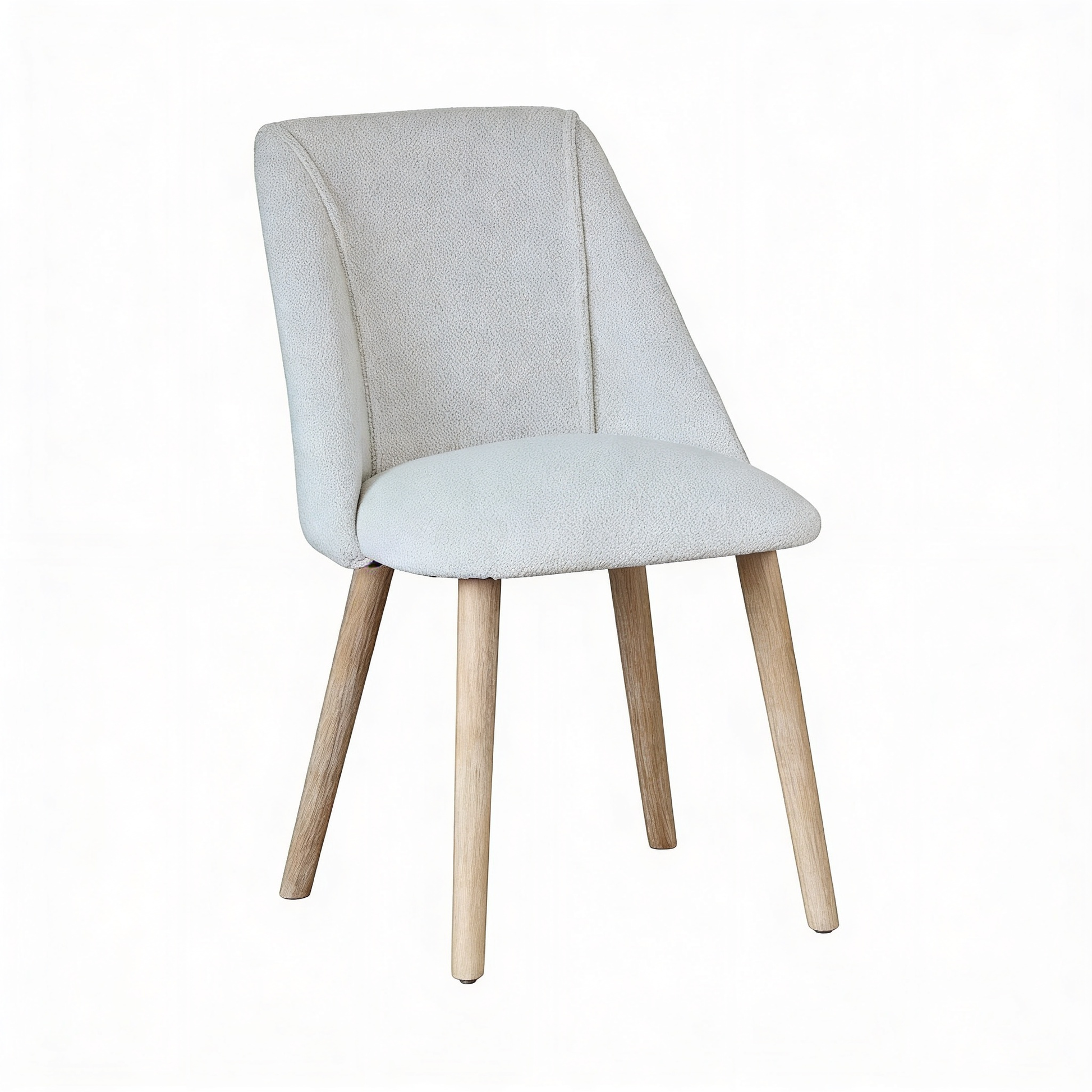 Freya Oat Boucle Dining Chair - Set of 2 - Whitewash Oak Legs - Laura James 