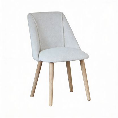 Freya Oat Boucle Dining Chair - Set of 2 - Whitewash Oak Legs - Laura James 