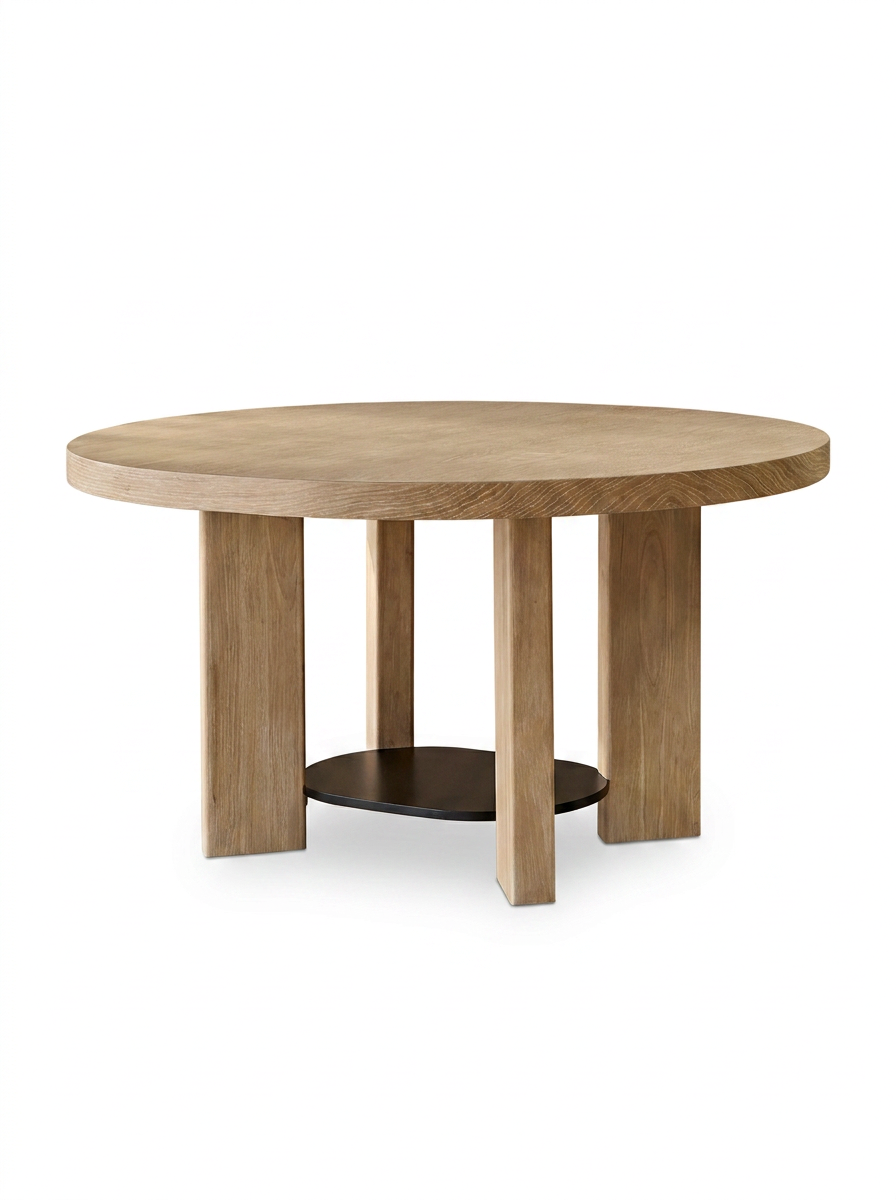Marlon Whitewash Oak with Black Insert Oval Dining Table - Laura James 