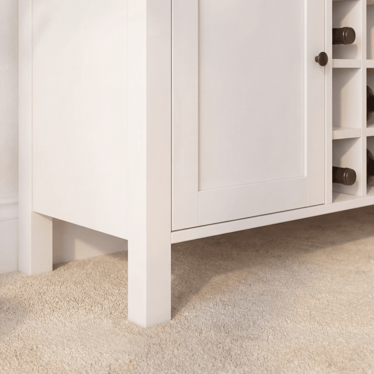 Bampton Sideboard with Wine Rack - Alabaster White - Laura James 