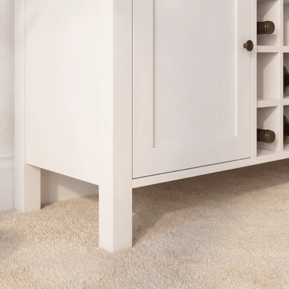 Bampton Sideboard with Wine Rack - Alabaster White - Laura James 