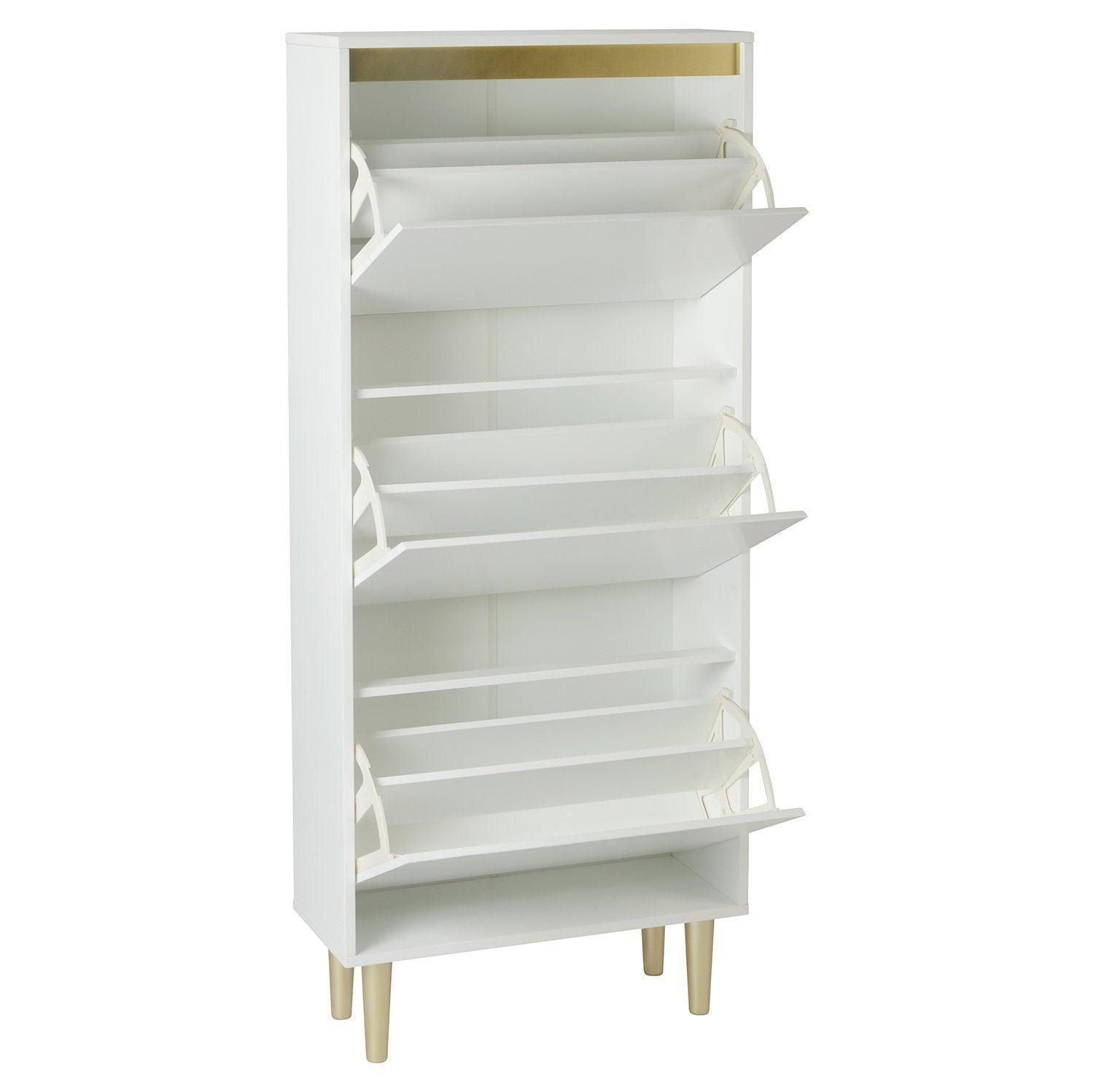 Iliana shoe cabinet - 3 door - white - Laura James