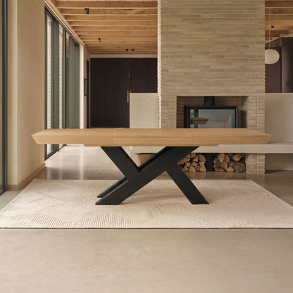 Olivia 160-240cm Whitewash Dining Table Set - 6 Seater - Freya Sand Dining Armchairs - Black Oak Legs- Laura James 