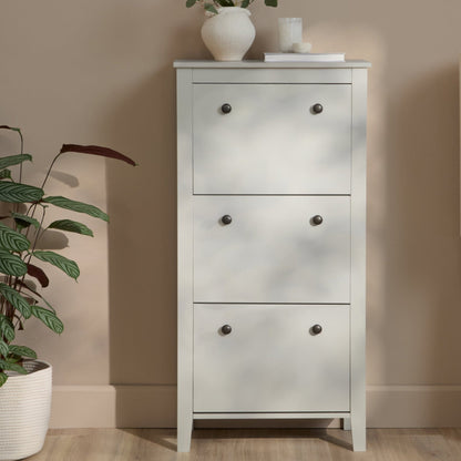 Sandhurst 60cm Three Door Shoe Cabinet - Snow White - Laura James