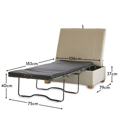 Madeleine Bed in a Box - Sand with Whitewash Oak Legs - Laura James