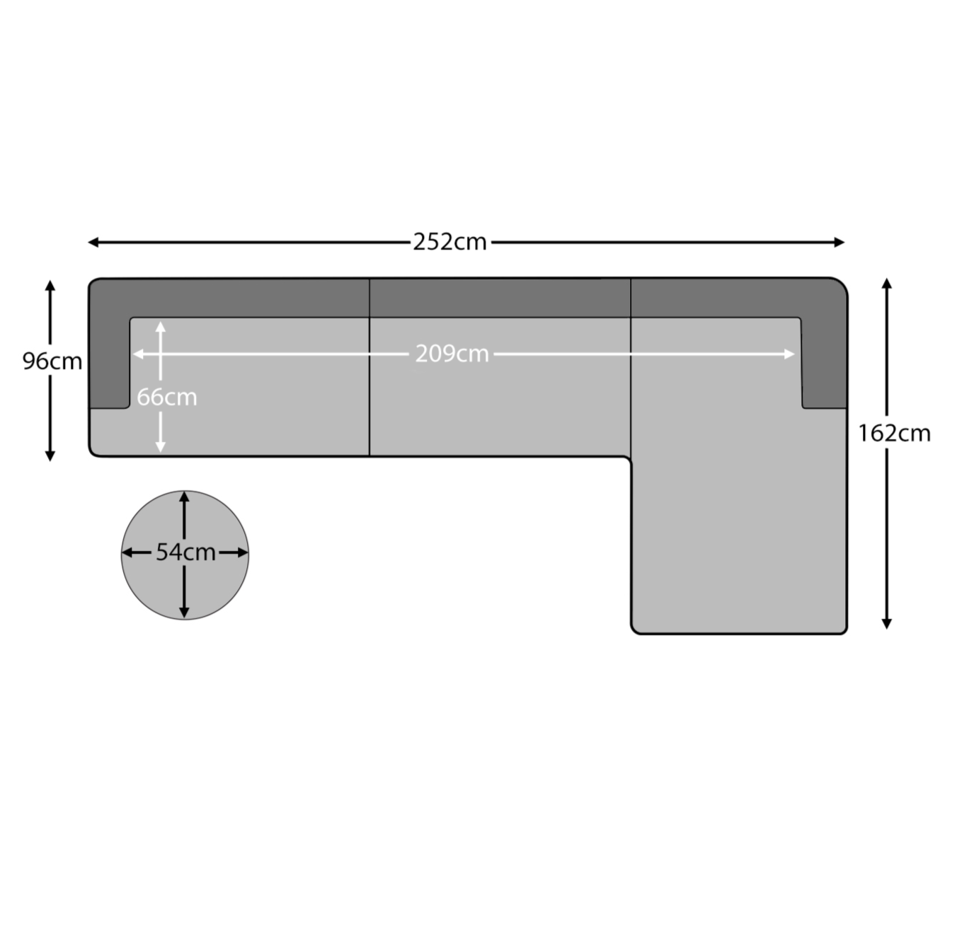 Nathalia 3 Seater Chaise Corner Sofa - Laura James 