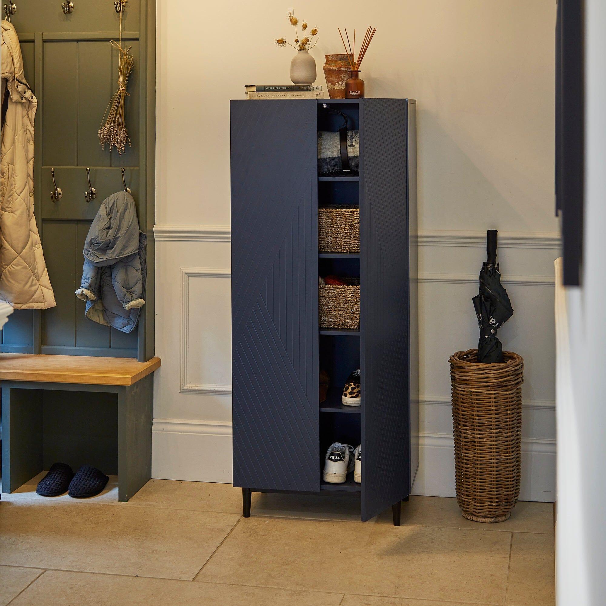 Jack Geometric Large Shoe Cabinet - 2 Door - Blue – Laura James