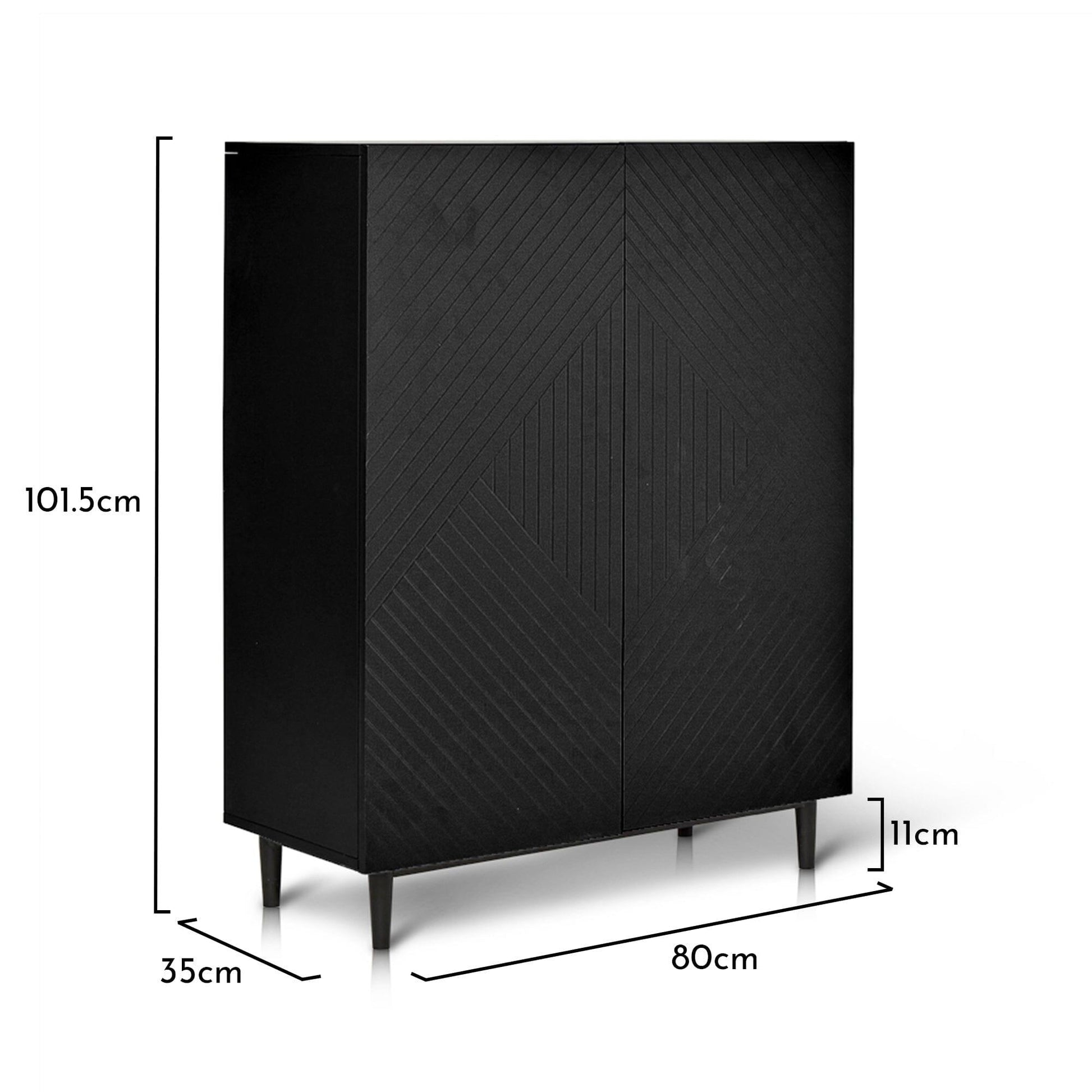 Jack small shoe cabinet - geometric - black - Laura James