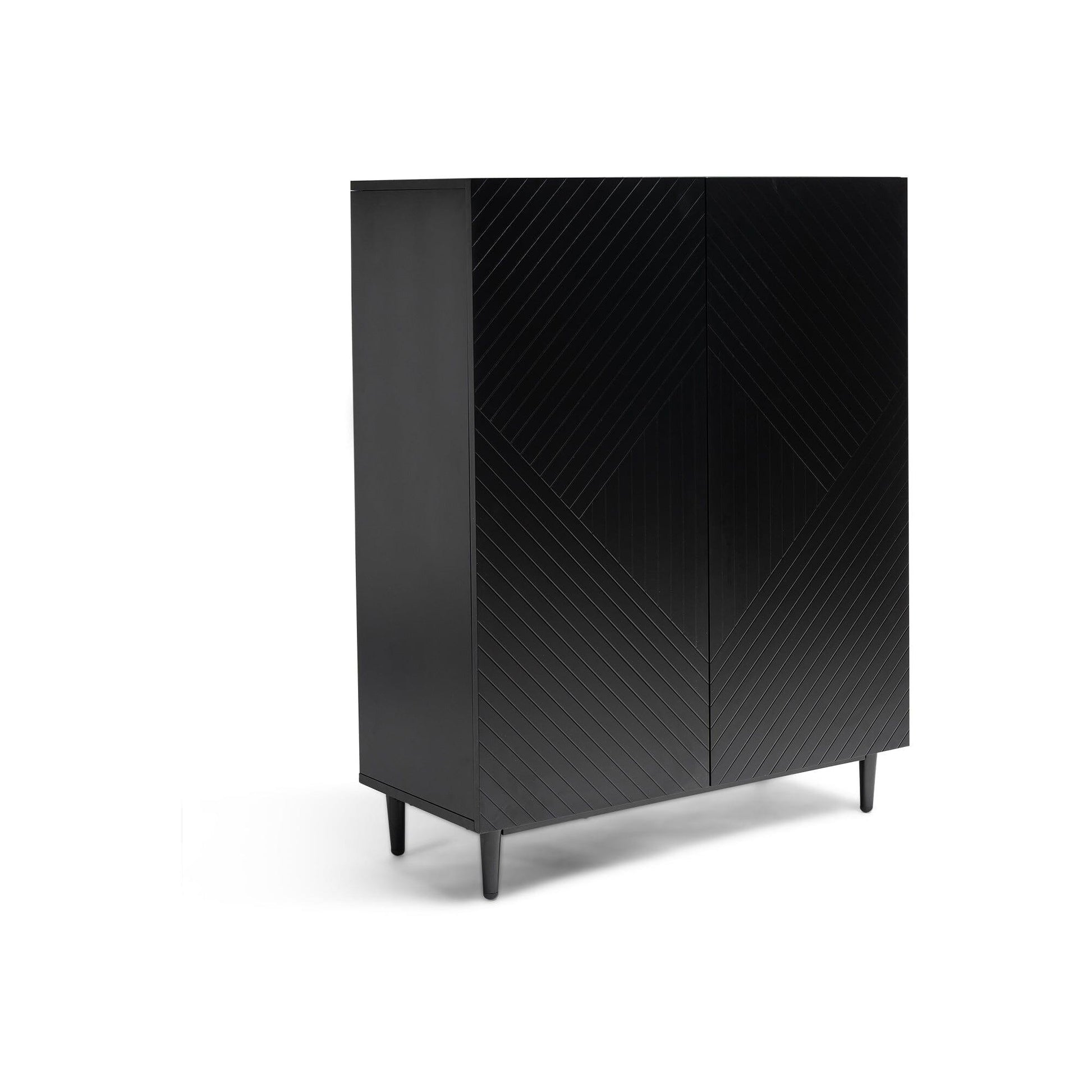 Jack small shoe cabinet - geometric - black - Laura James