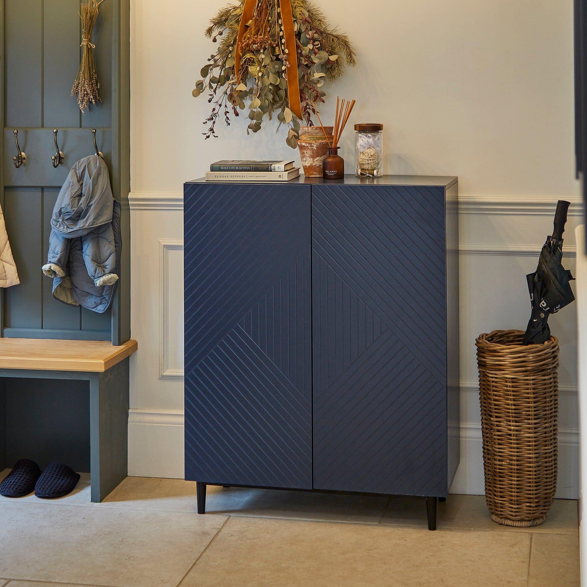 Jack Small Shoe Cabinet - Geometric - Blue – Laura James Ireland