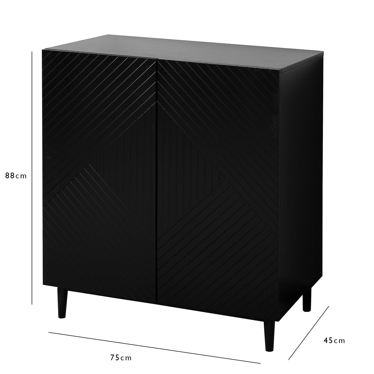 Jack 2 Door Small Sideboard - Geometric Black – Laura James Ireland