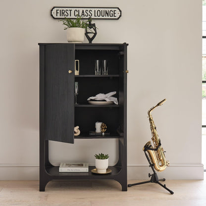 Jade 2 Door Tall Cabinet - Black - Laura James