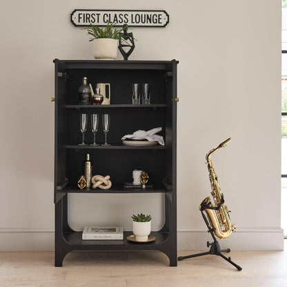 Jade 2 Door Tall Cabinet - Black - Laura James