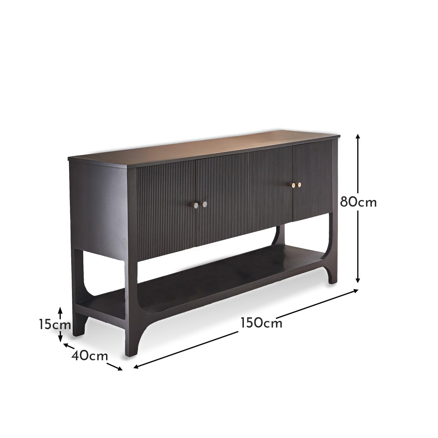 Jade 4 Door Sideboard - Black - Laura James

