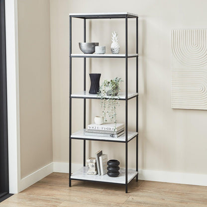 Jay bookcase - marble effect and black - Laura James