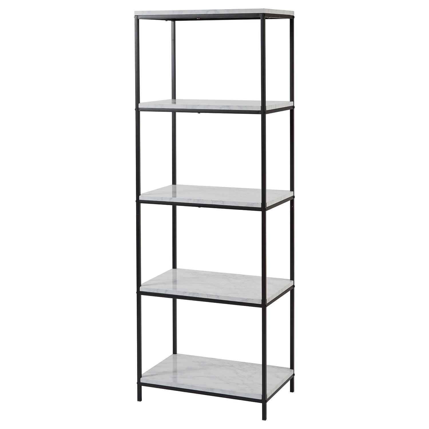 Jay bookcase - marble effect and black - Laura James