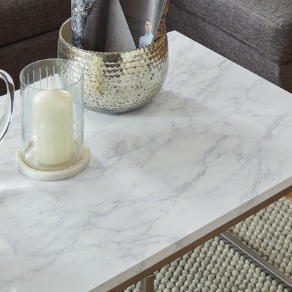 Jay coffee table and side tables - marble effect and chrome - Laura James