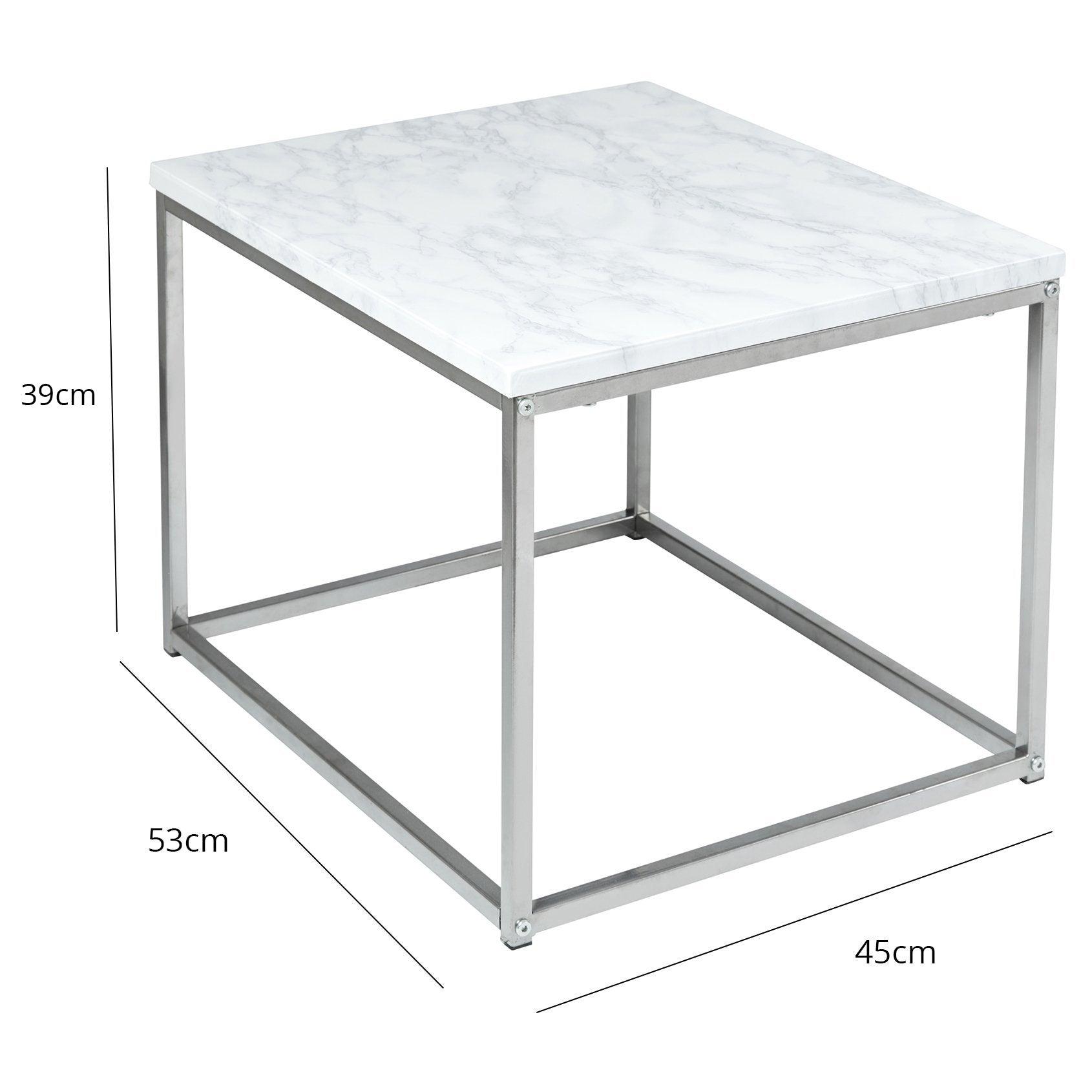 Jay coffee table and side table set - marble effect and chrome