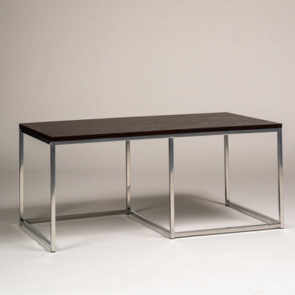 Jay coffee table - walnut effect and chrome - Laura James